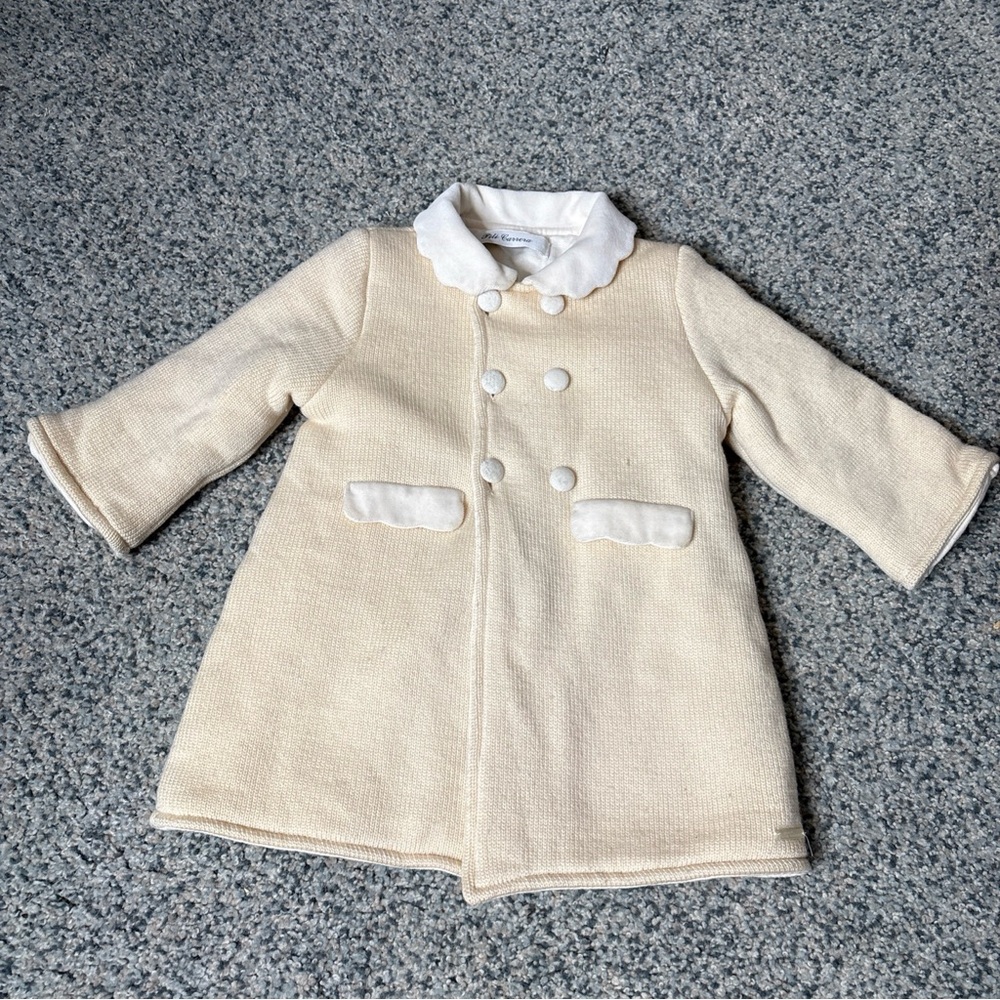 Pili Carrera Baby Double Breasted 18M Cream White Winter Girl’s Coat